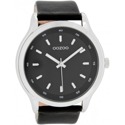 ΟΟΖΟΟ Timepieces 50mm Black Leather strap C7434